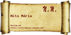 Nits Mária névjegykártya